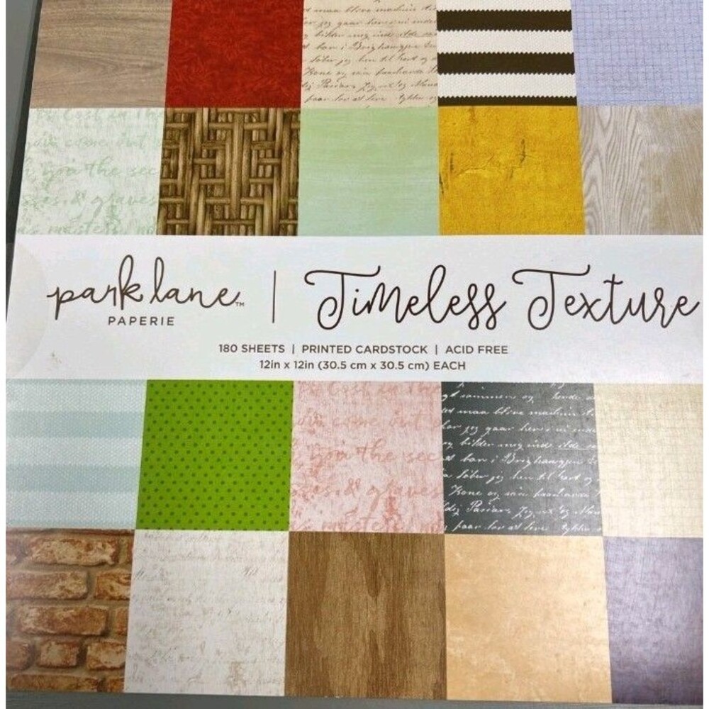 Park lane Timeless Textures, 12”X12” Scrapbook Paper, 180 sheets, New